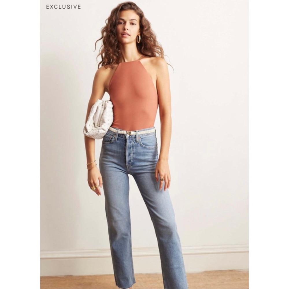 Alix NYC strappy bodysuit mauve rust XS